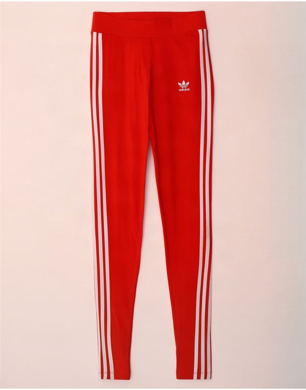 Leggings da donna Adidas UK 8 Small Rosso Cotone
