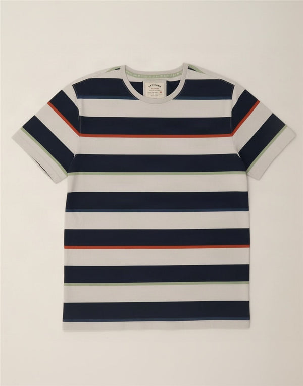 T-shirt da uomo Fat Face Top XL in cotone a righe multicolore