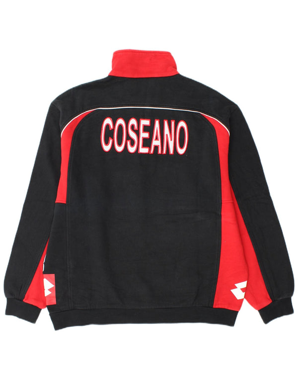 Felpa con zip grafica da uomo Lotto Maglione XL in cotone color block nero