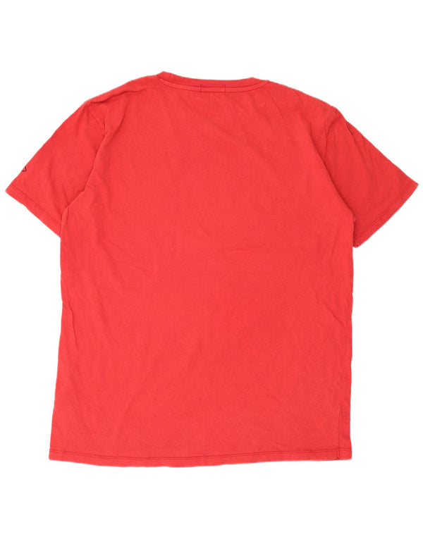 T-shirt grafica da uomo Replay Top 2XL in cotone rosso