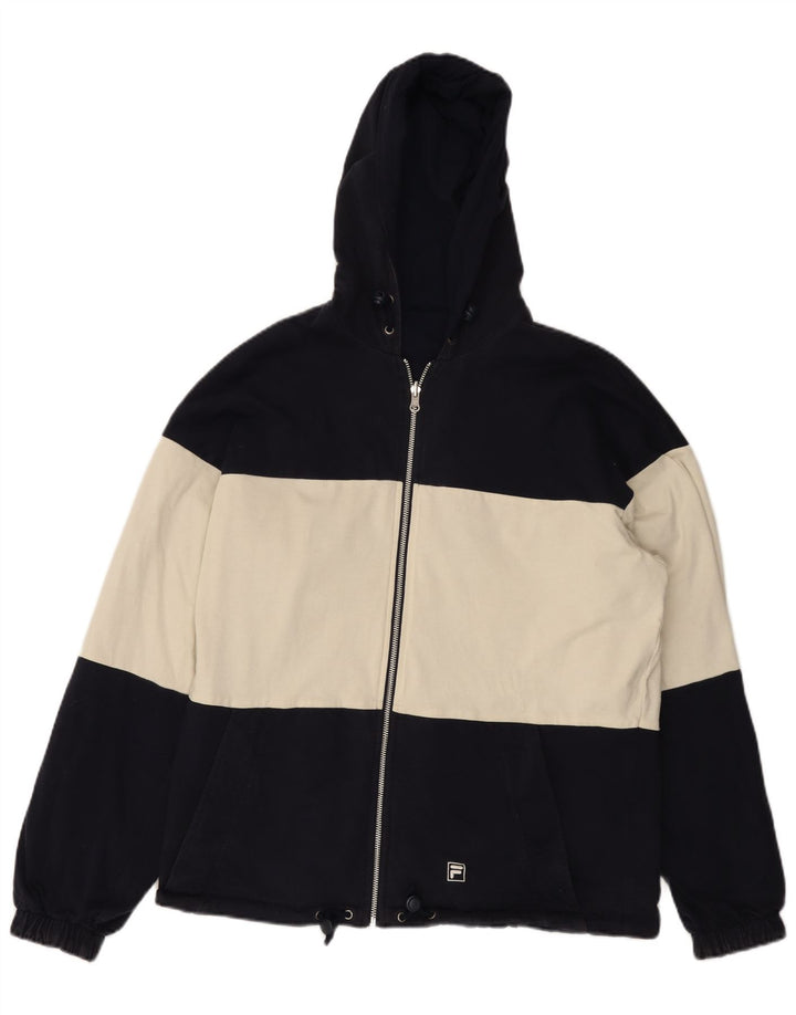 Giacca reversibile da uomo FILA con cappuccio IT 50 Large Blu Navy Colourblock