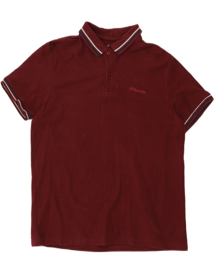 LOTTO Mens Polo Shirt Large Burgundy Vintage Lotto and Second-Hand Lotto from Messina Hembry 