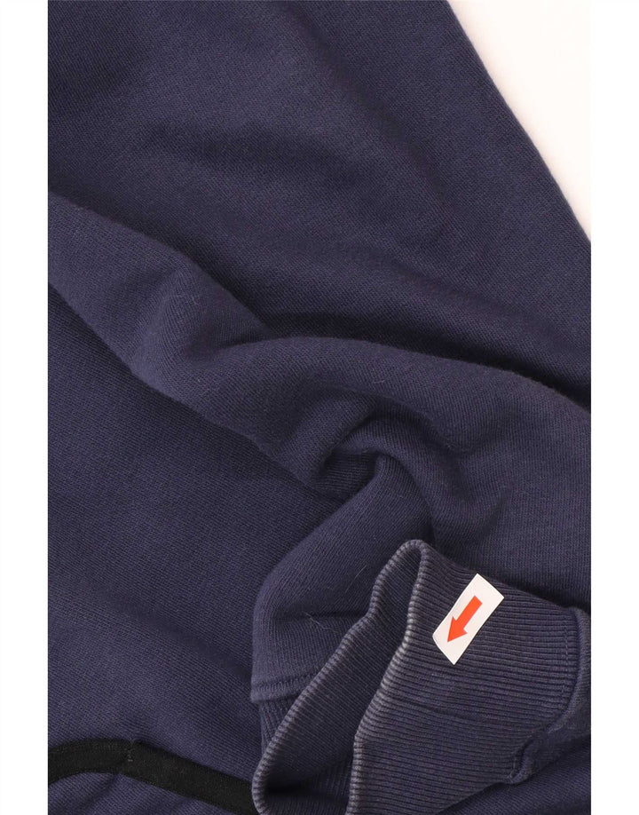Felpa con cappuccio da uomo Kappa grande in cotone blu navy