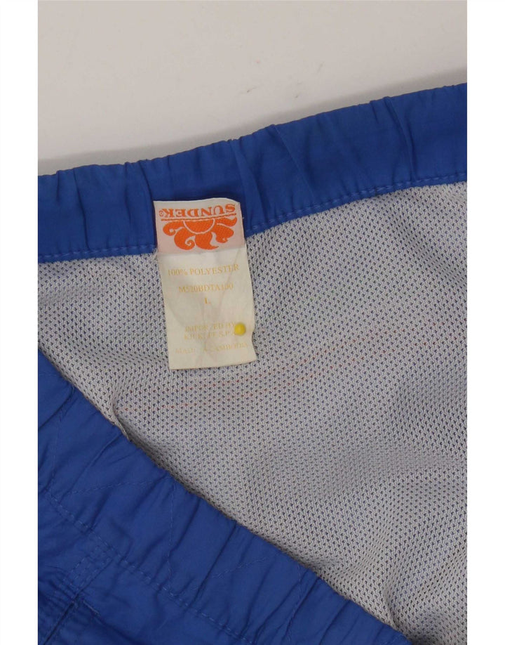 Pantaloncini da bagno da uomo Sundek grandi in poliestere blu