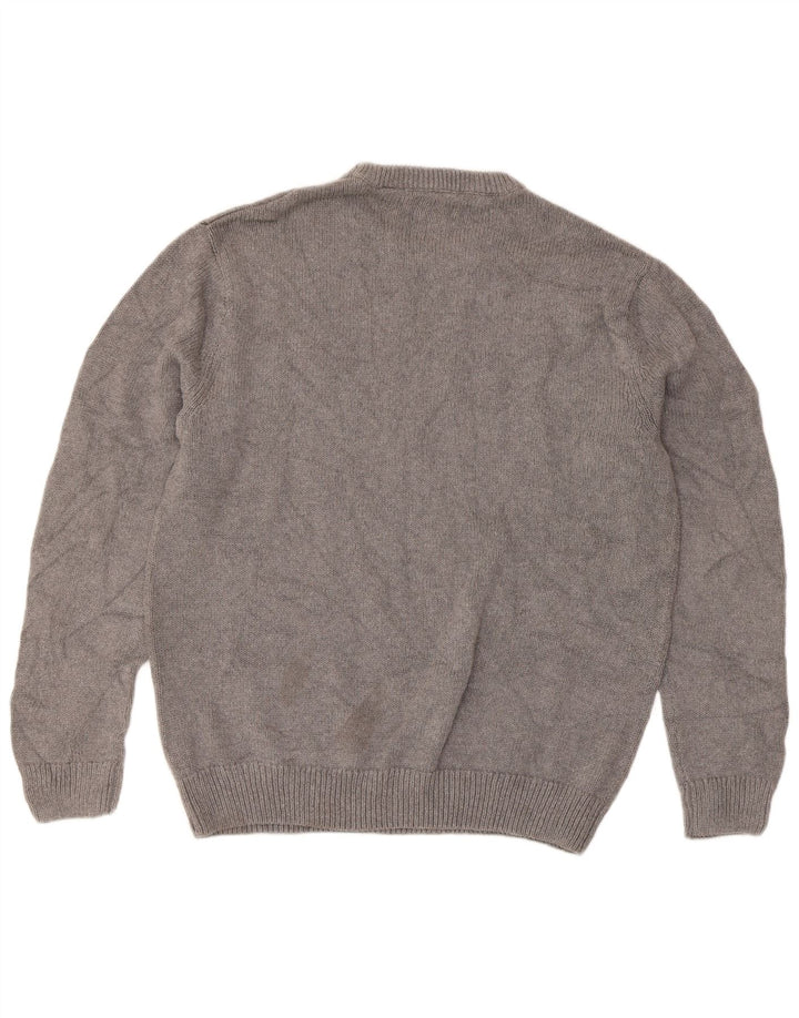 Chaps Uomo Maglione Girocollo Vestibilità Regolare Maglione Grande Cotone Grigio