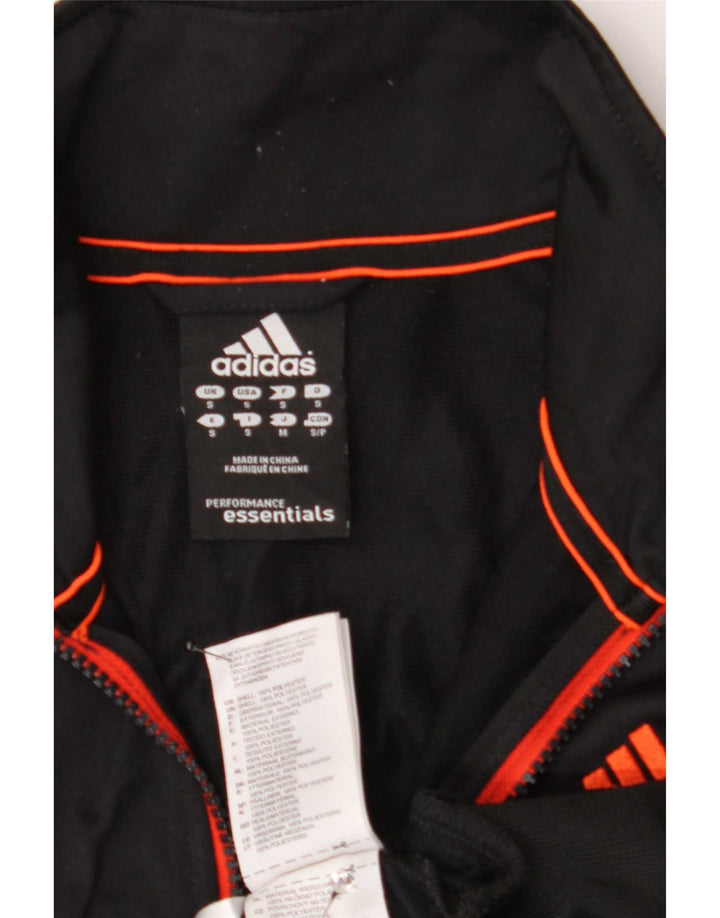 Giacca da ginnastica da uomo Adidas piccola in poliestere nero