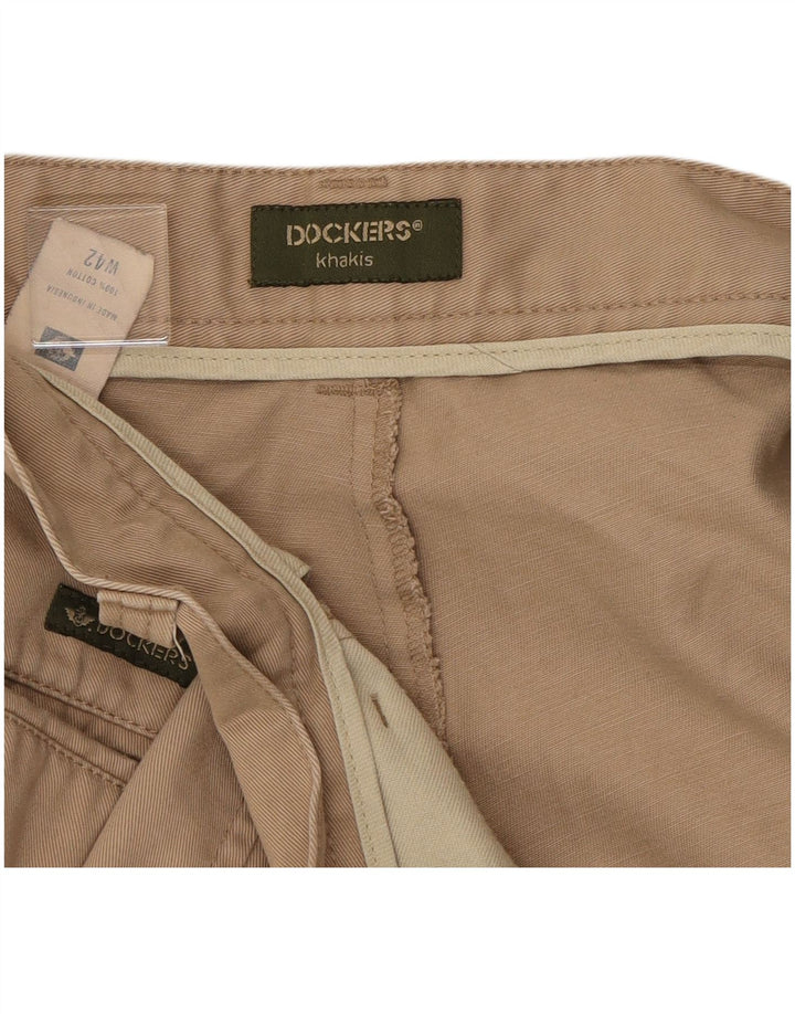 DOCKERS Mens Khakis Chino Shorts W42 2XL Beige Cotton