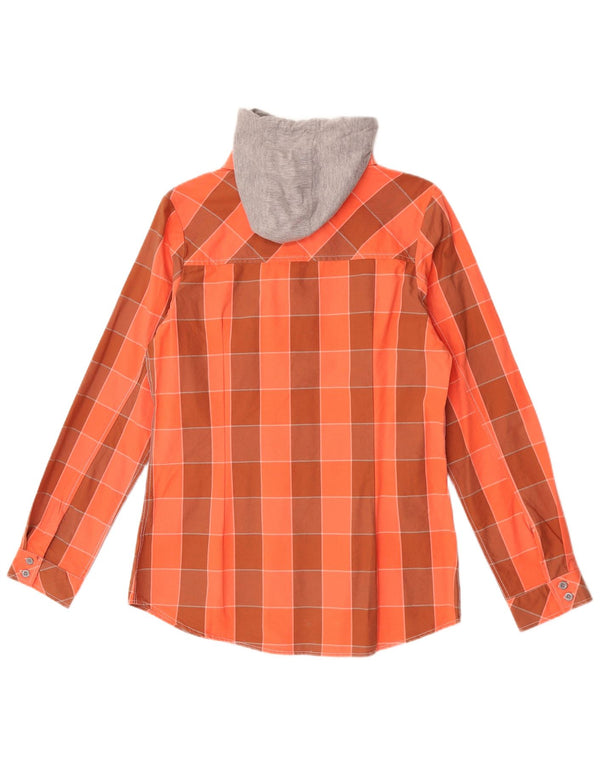 Engelbert Strauss Camicia da boscaiolo con cappuccio da donna UK 14 Grande quadretto arancione