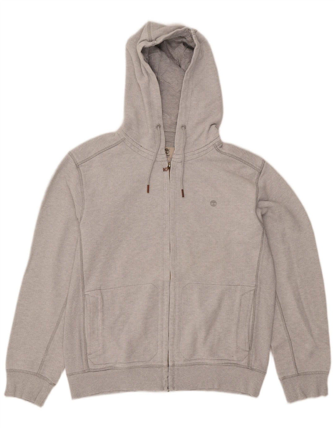 Timberland Maglione con cappuccio e zip vestibilità regolare da uomo di grandi dimensioni in cotone grigio