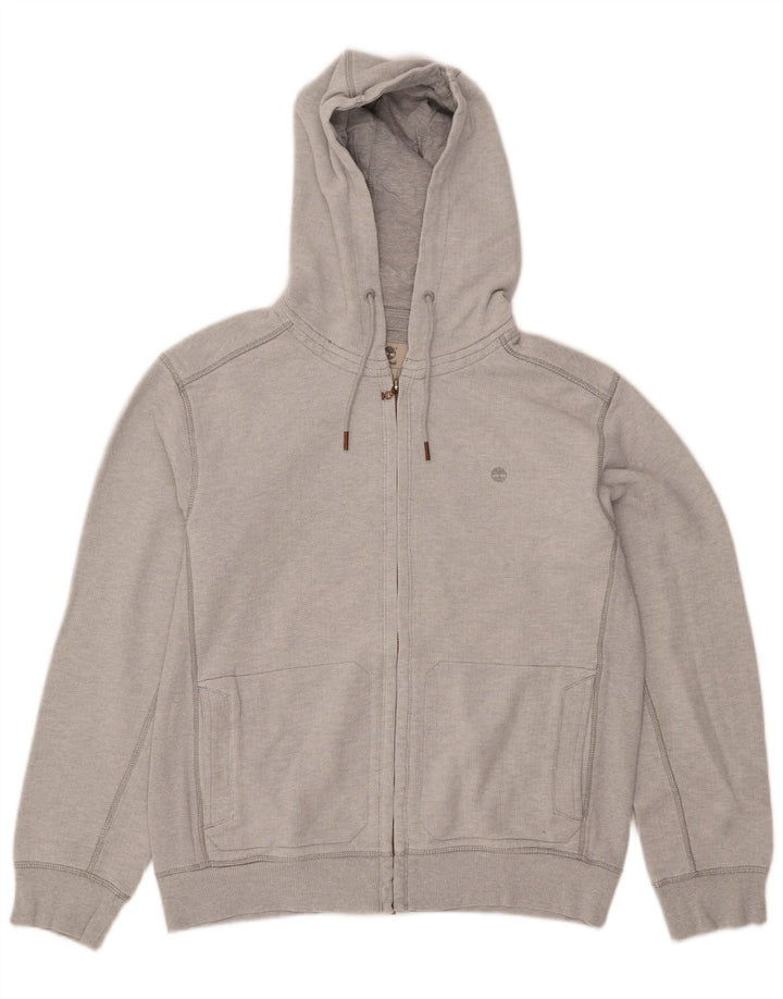 Timberland Maglione con cappuccio e zip vestibilità regolare da uomo di grandi dimensioni in cotone grigio