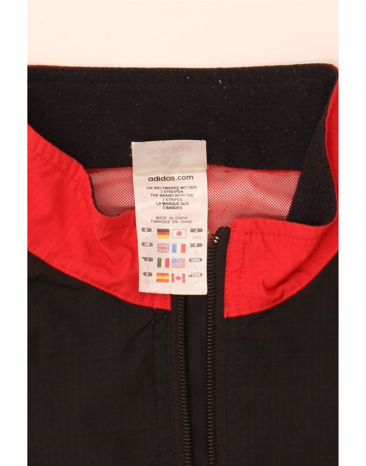 Giacca antipioggia da uomo Adidas UK 40 Large Rosso Colourblock in poliestere