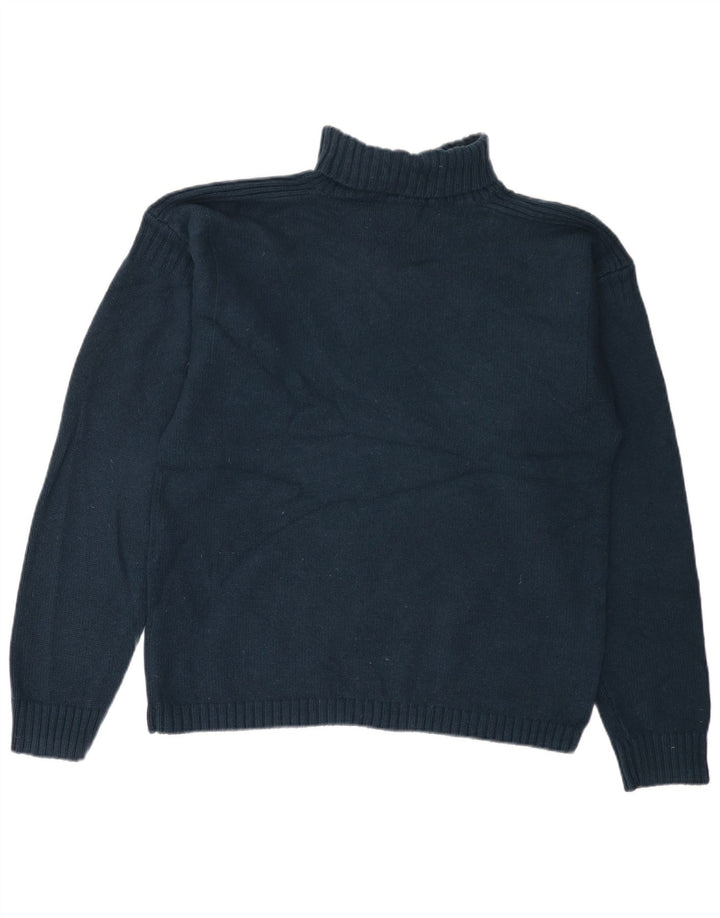 Maglione maglione collo alto da donna LEVI'S UK 18 XL Lana d'agnello blu navy