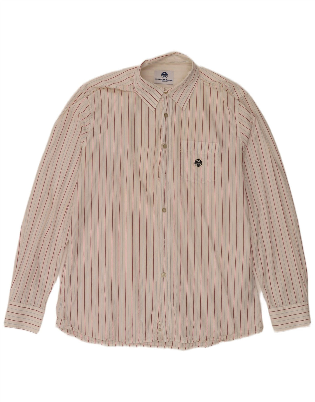 Camicia da uomo North Sails 2XL cotone gessato bianco