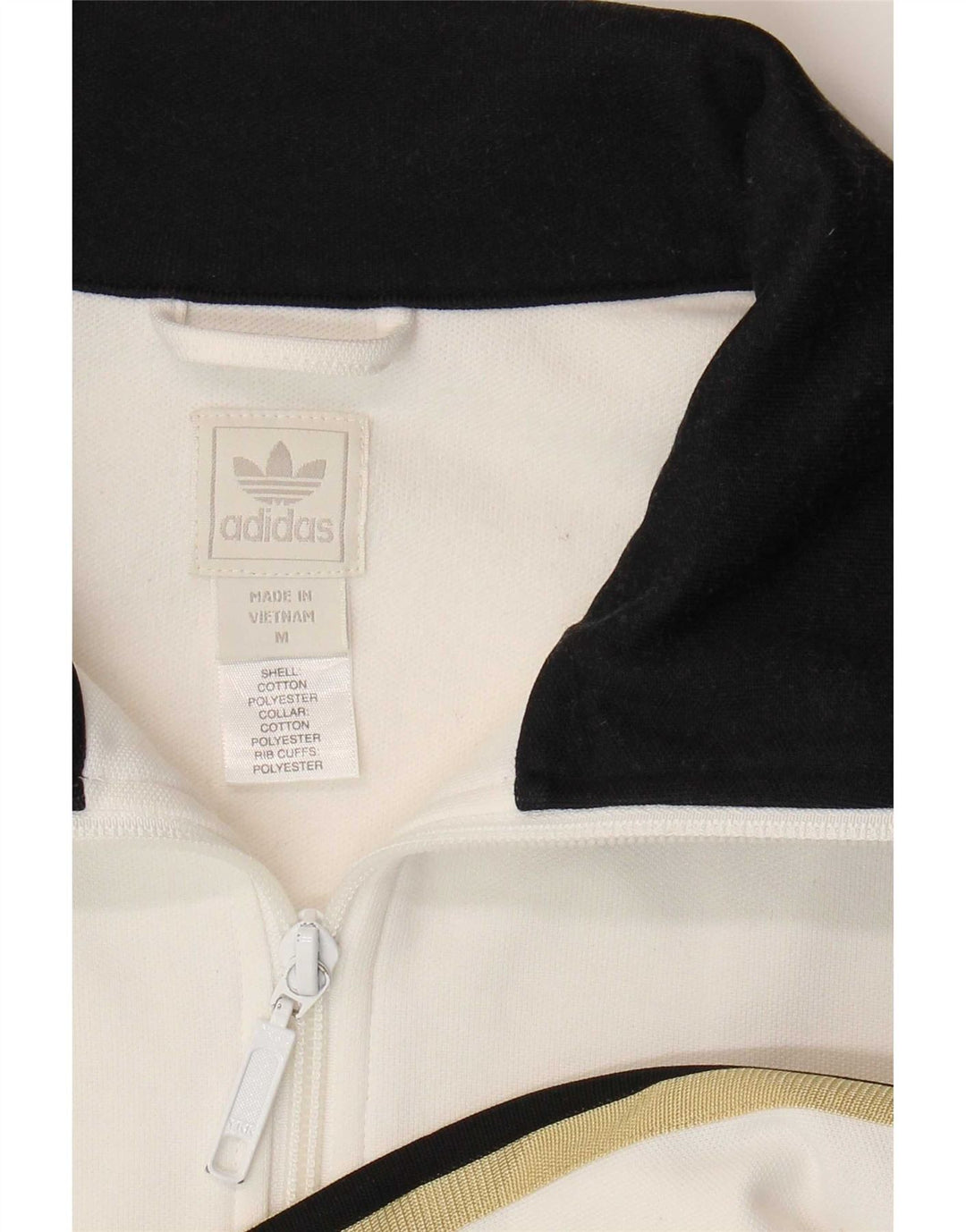 Giacca da ginnastica da uomo Adidas, giacca in poliestere color block bianco medio