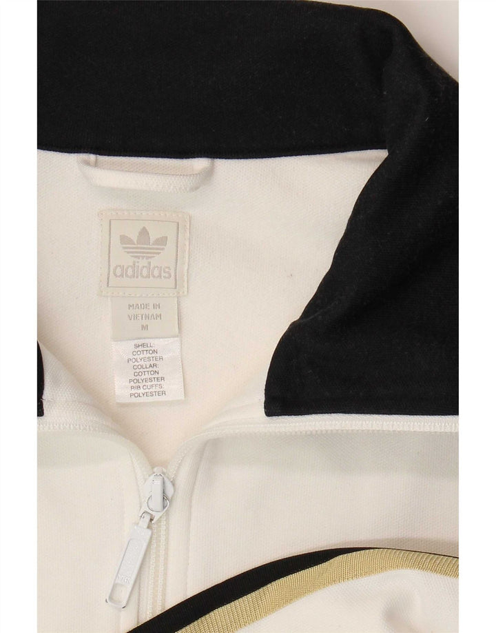 Giacca da ginnastica da uomo Adidas, giacca in poliestere color block bianco medio