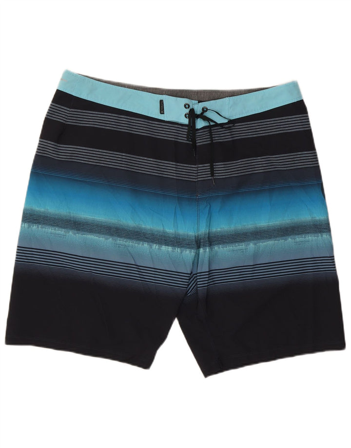 Pantaloncini da bagno da uomo Hurley, poliestere a righe grandi blu