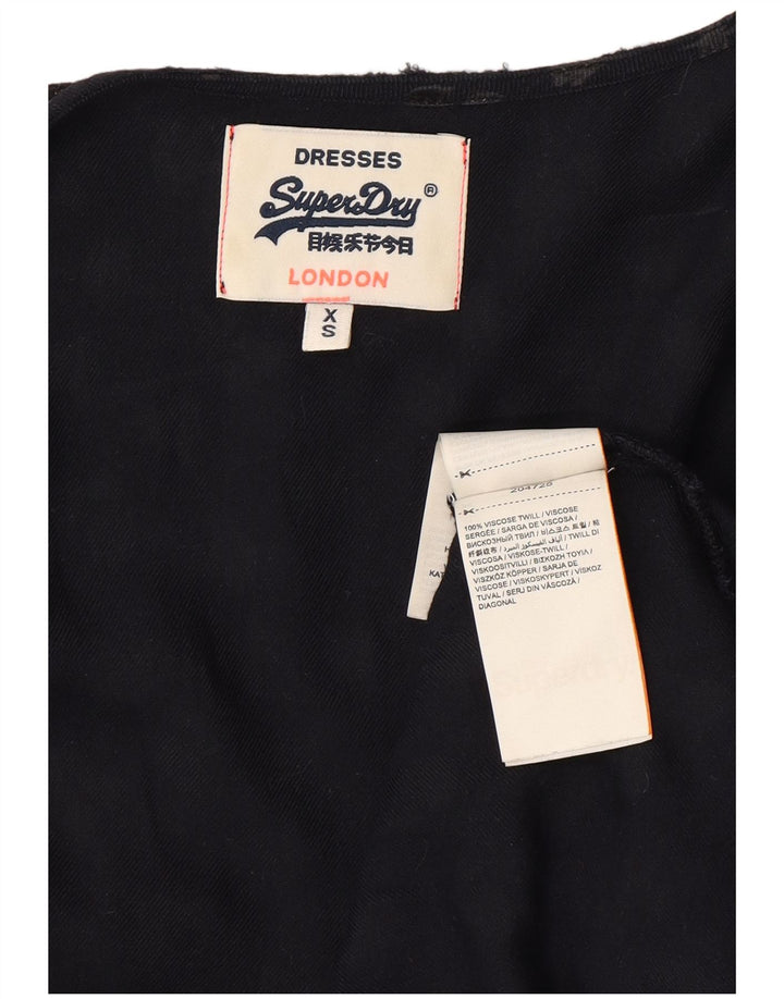 SUPERDRY Abito da donna a maniche lunghe con motivo astratto UK 6 XS Blu navy
