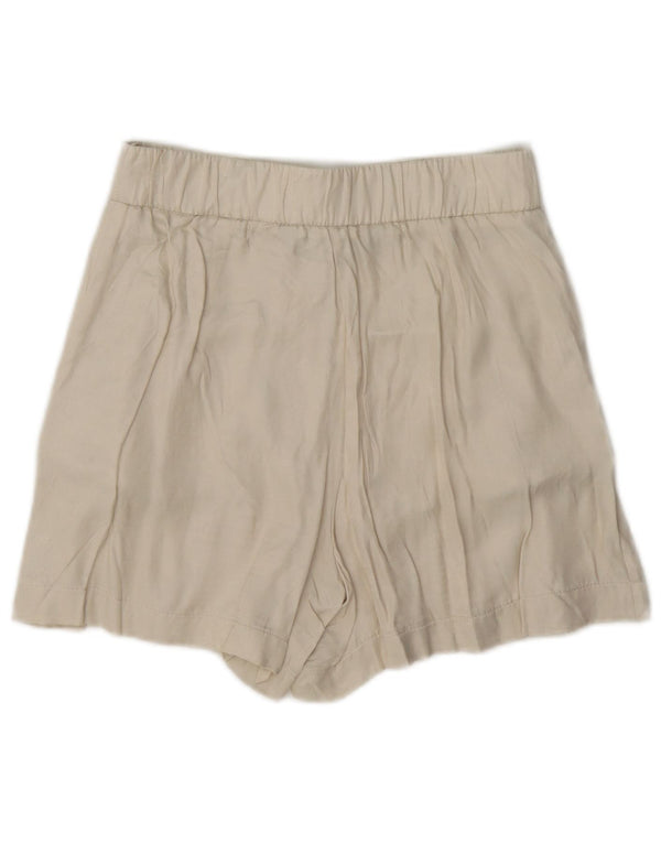 Pantaloncini a vita alta da donna Zara XS W24 viscosa beige