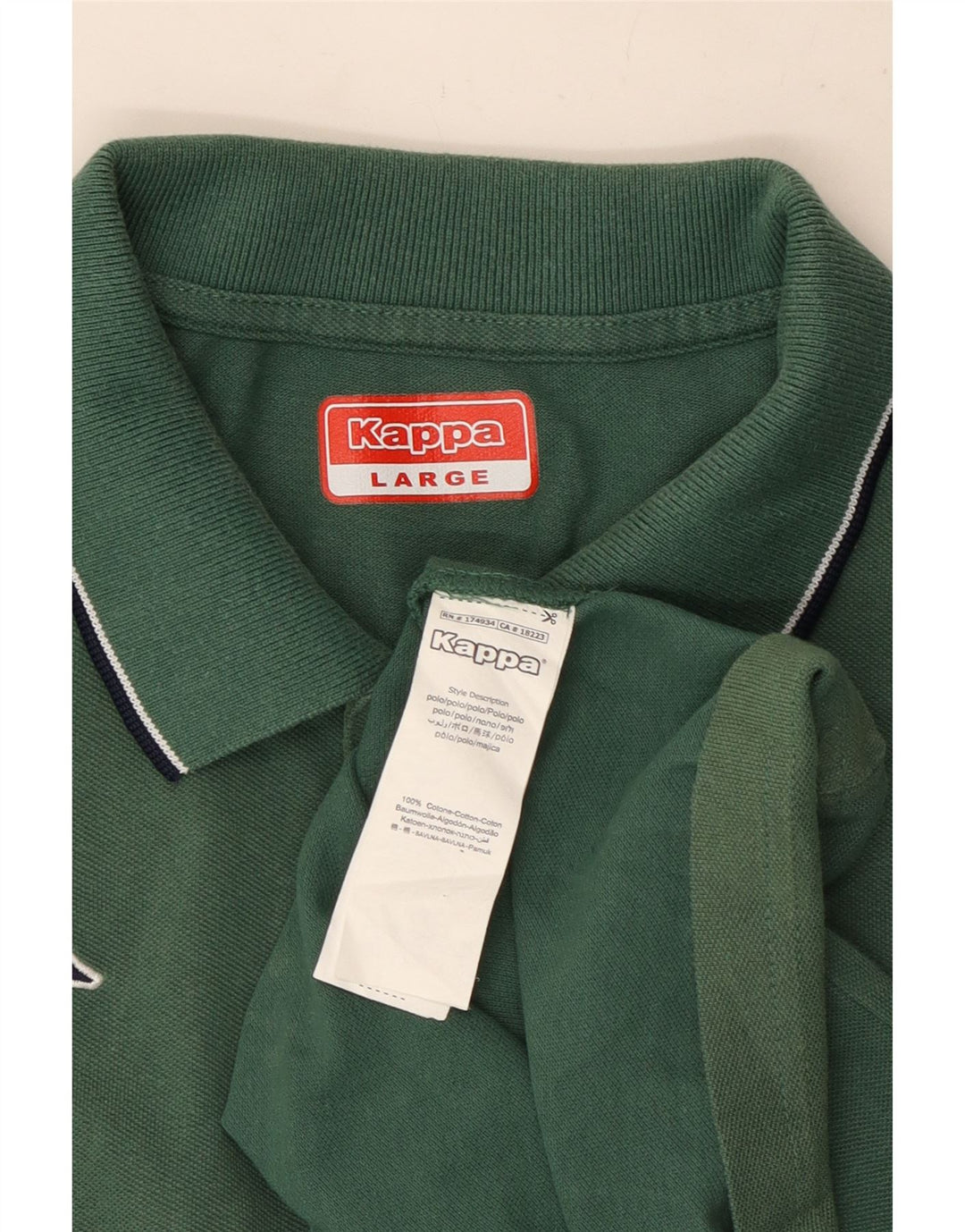 Polo Kappa Uomo Large Verde Cotone