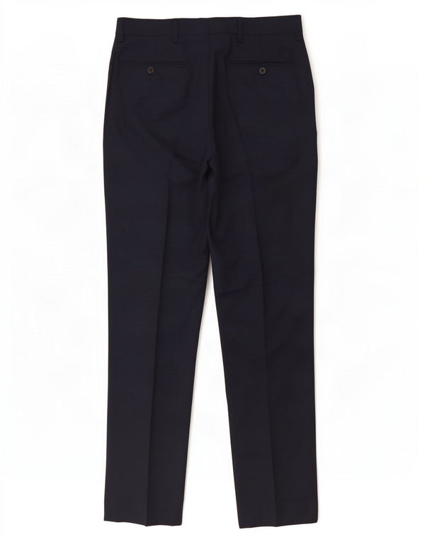 Marks & Spencer Mens Slim Fit Casual Trousers W30 L31 Navy Blue Polyester