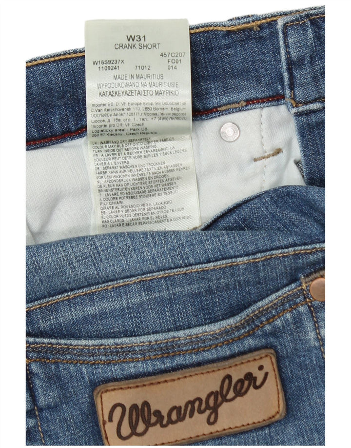 Pantaloncini di jeans Wrangler da uomo Crank W31 cotone blu medio