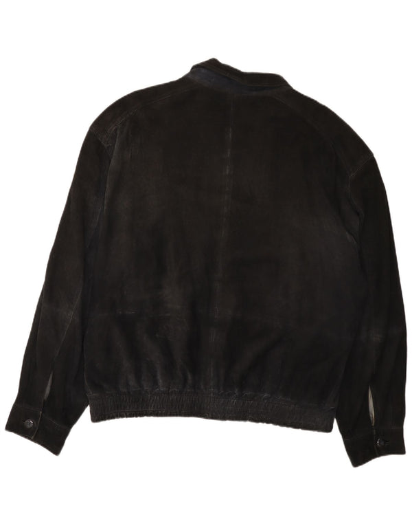 Giacca in pelle scamosciata da uomo Asgard IT 54 2XL Pelle blu navy