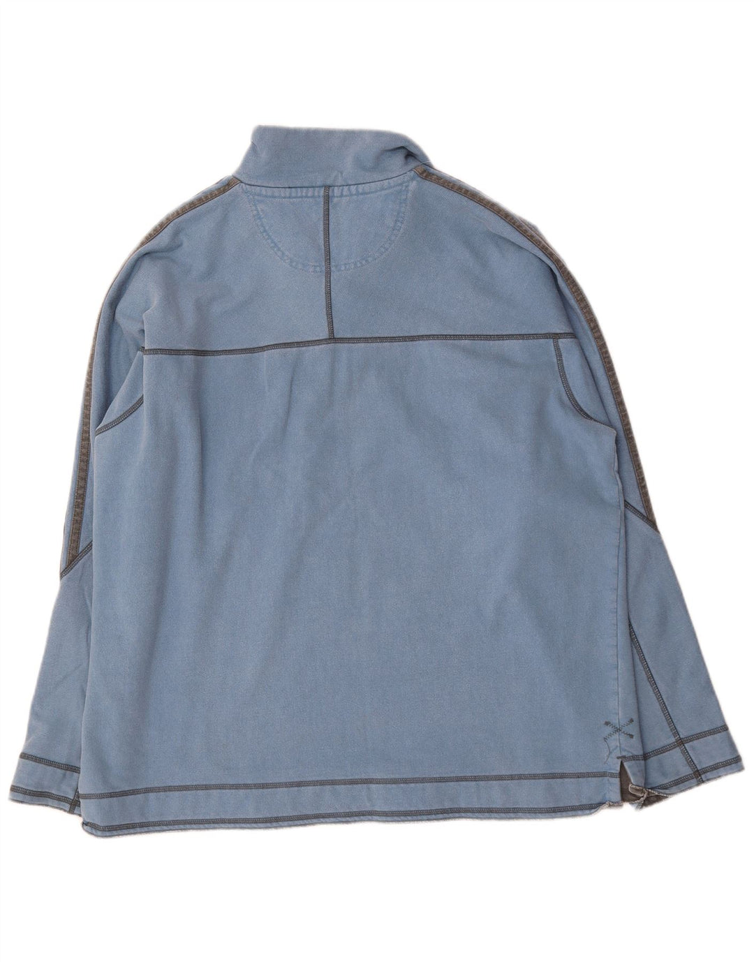 Felpa da uomo con collo con zip Fat Face, maglione XL, cotone blu