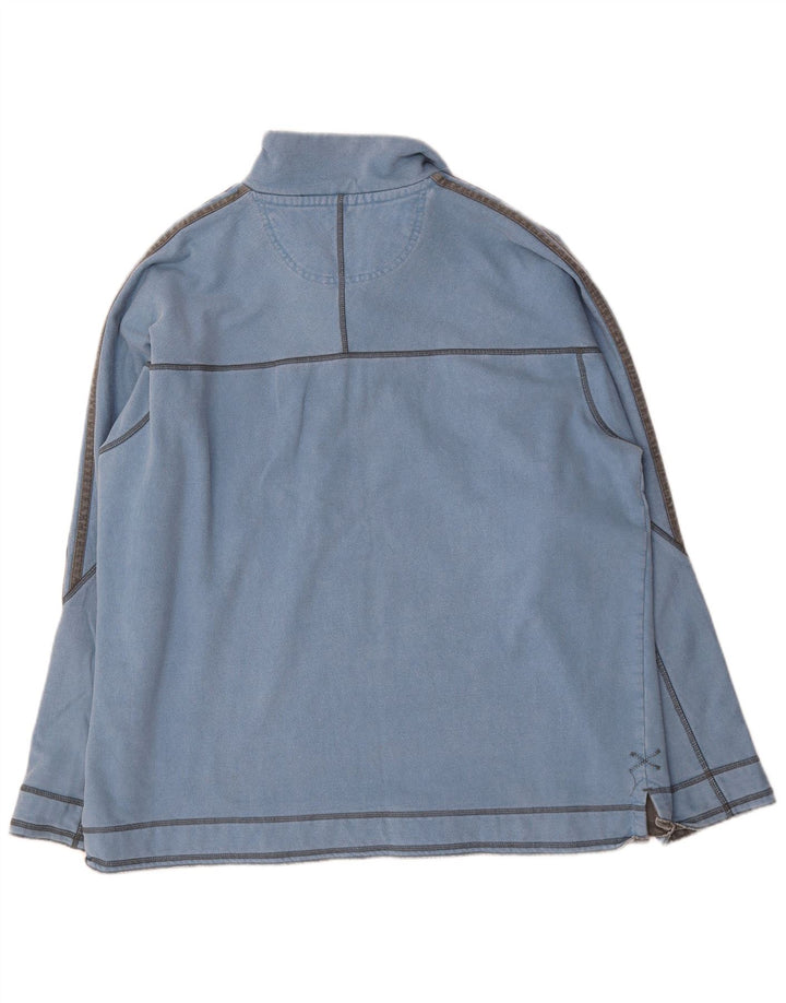 Felpa da uomo con collo con zip Fat Face, maglione XL, cotone blu