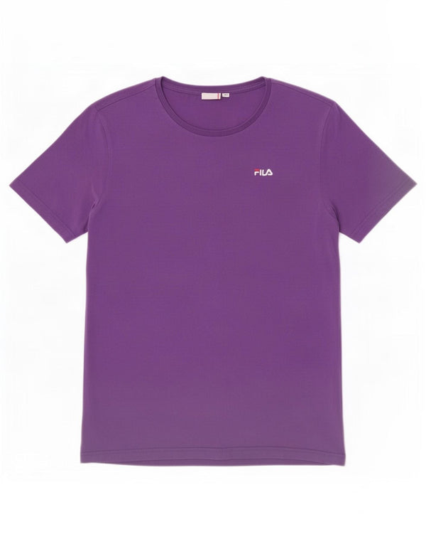 Fila Womens T-Shirt Top UK 14 Medium Purple Cotton