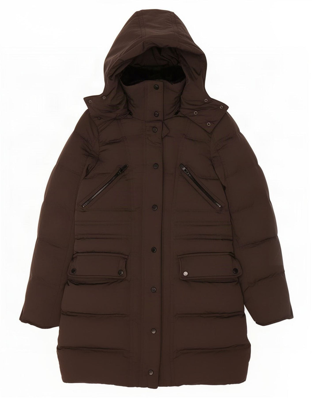 Cappotto imbottito con cappuccio da donna Zara UK 10 piccolo poliestere grigio