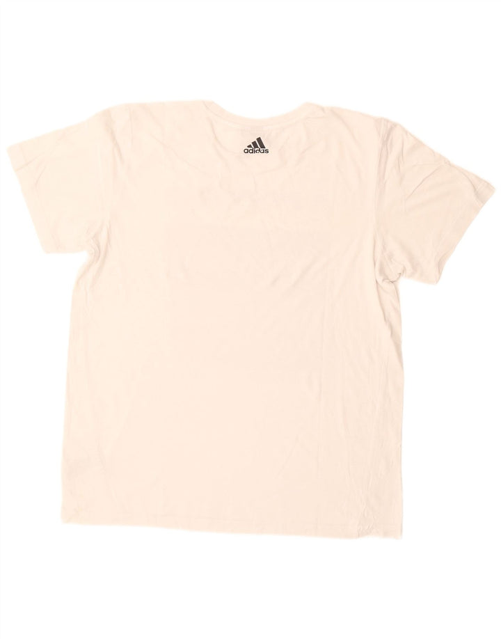 T-shirt grafica da uomo Adidas Top grande in cotone bianco