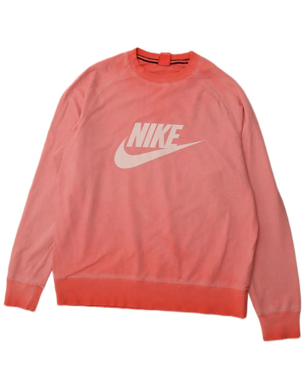 Felpa grafica da uomo NIKE maglione XL in cotone rosa