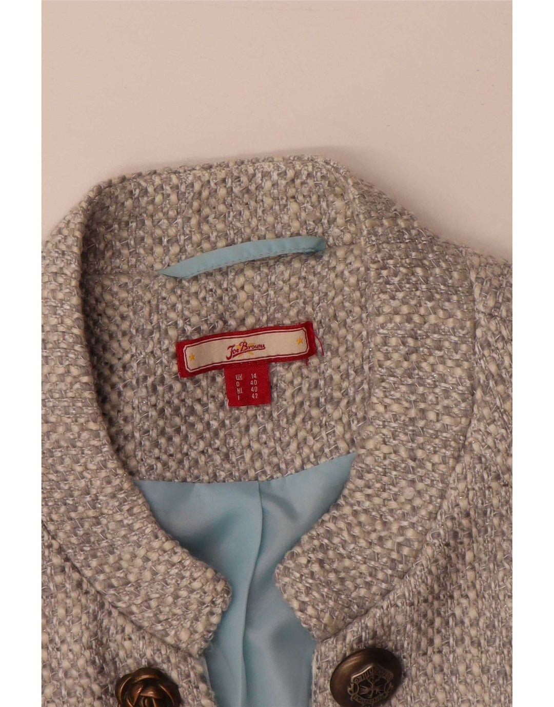 Giacca blazer a 3 bottoni da donna Joe Browns UK 14 Acrilico grigio medio