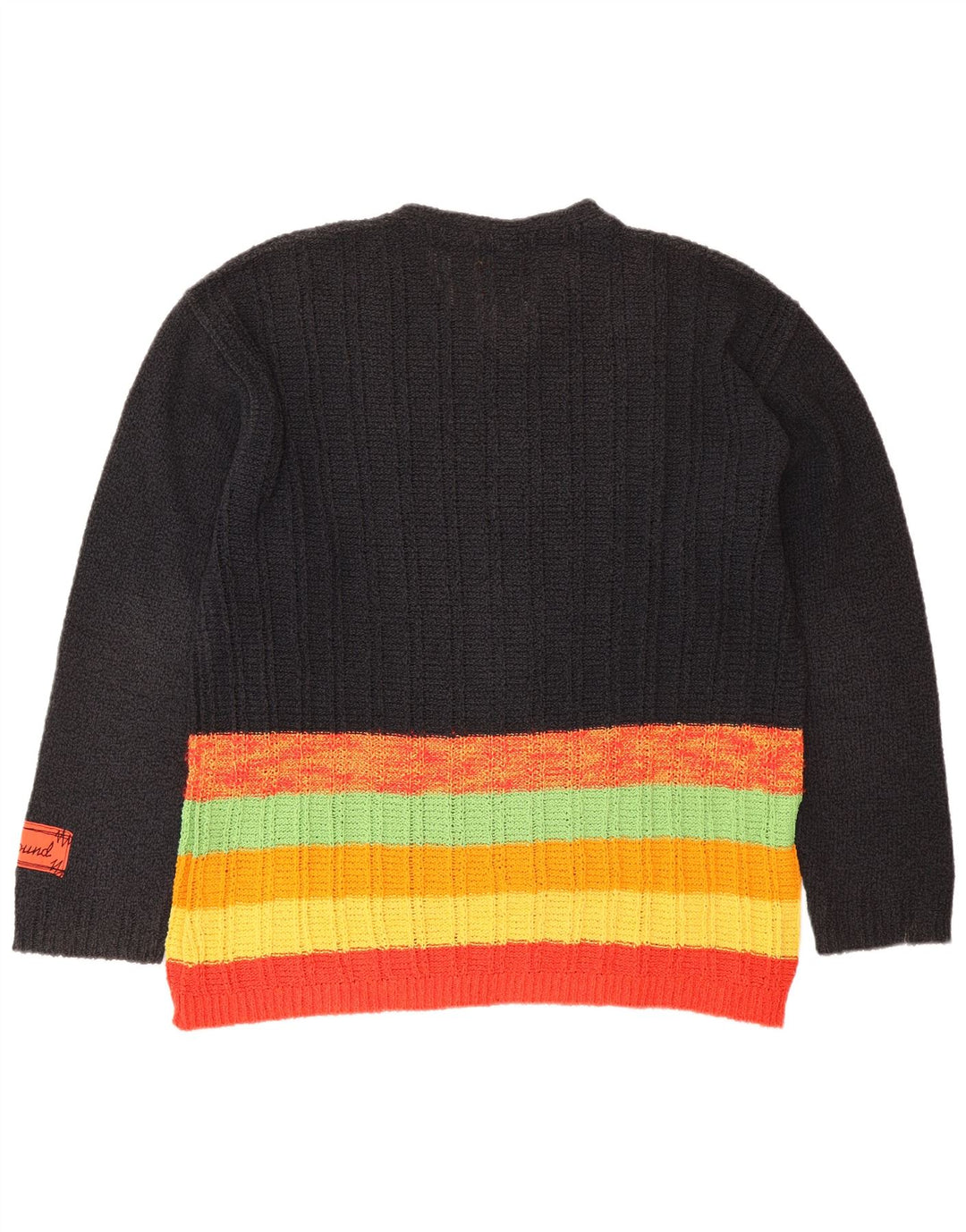 FOXHOUND Maglione da uomo con scollo a V, cotone a righe grandi nere