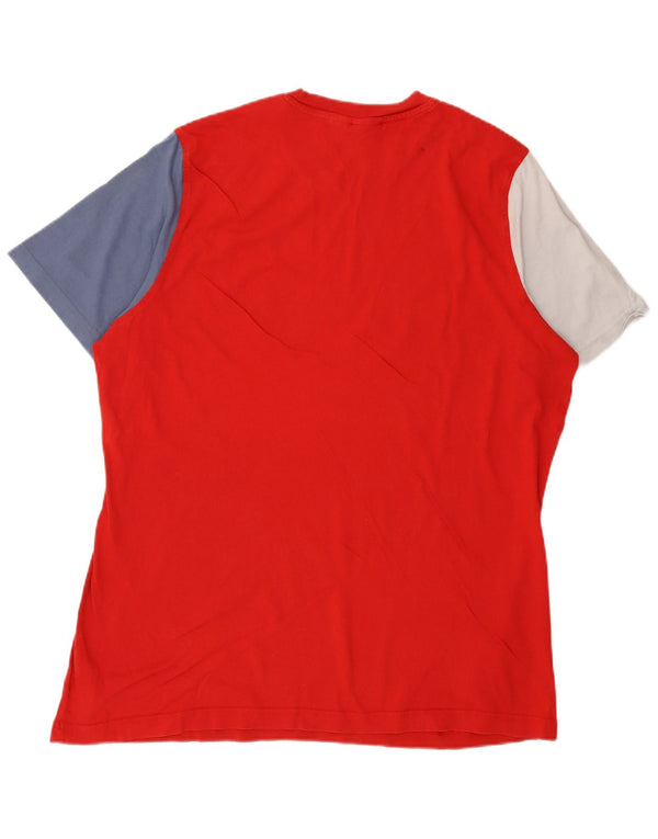 T-shirt grafica da uomo ADIDAS Top XL in cotone color block rosso