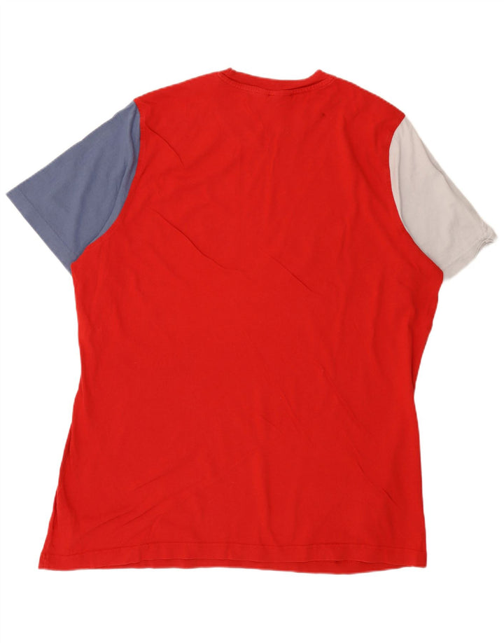 T-shirt grafica da uomo ADIDAS Top XL in cotone color block rosso