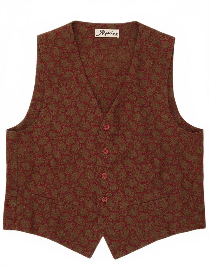Gilet da uomo vintage grande kaki Paisley