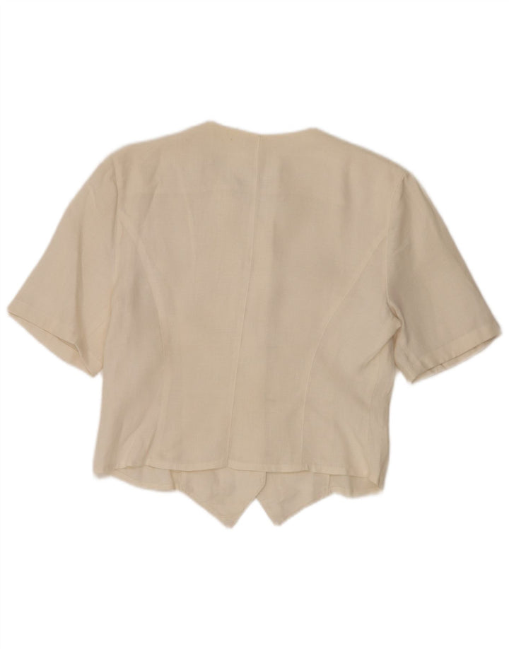 Giacca Blazer da Donna a 3 Bottoni Manica Corta Enrico Coveri IT 44 Medio Bianco