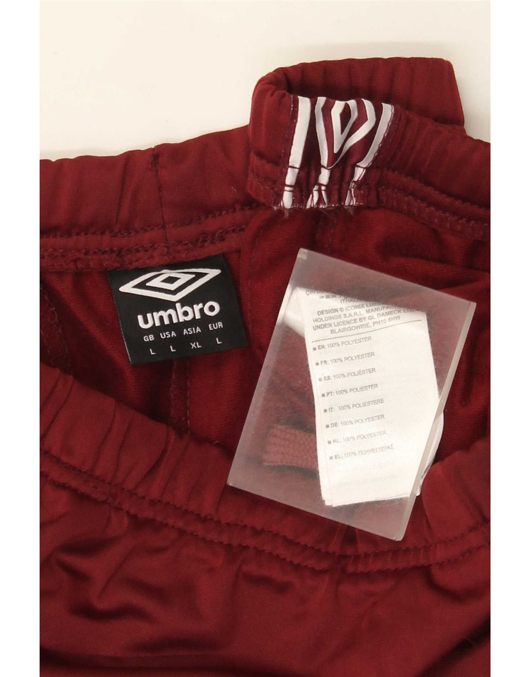 Pantaloncini sportivi grafici da uomo Umbro grandi in poliestere bordeaux