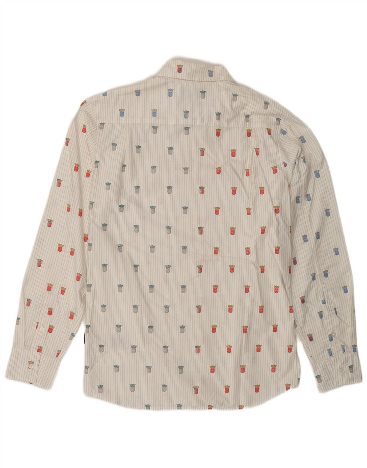 Camicia grafica da uomo Diesel 55DSL in cotone gessato bianco medio