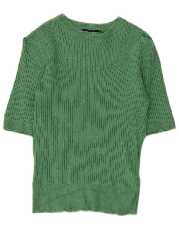 Marks & Spencer Womens Boat Neck Jumper Sweater UK 10 Small Green