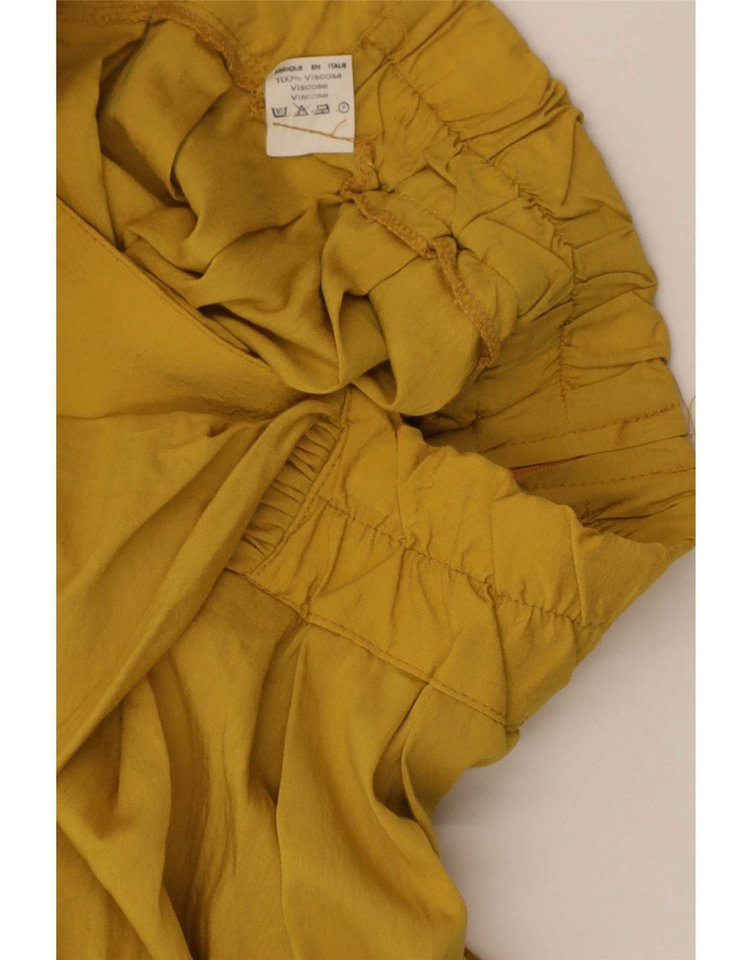 Minigonna vintage da donna Skort W26 piccola in viscosa gialla