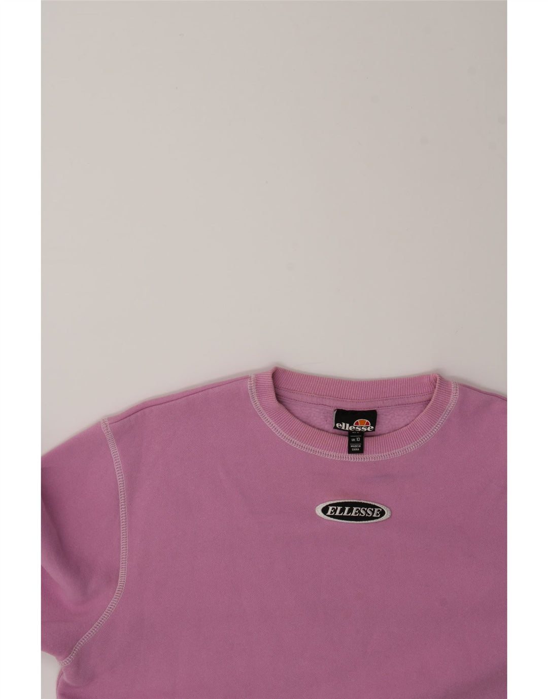 ELLESSE Womens Oversized Sweatshirt Jumper UK 10 Small Pink Cotton Vintage Ellesse and Second-Hand Ellesse from Messina Hembry 