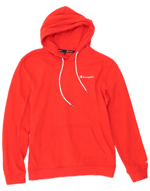 Maglione con cappuccio da uomo CHAMPION in cotone rosso medio