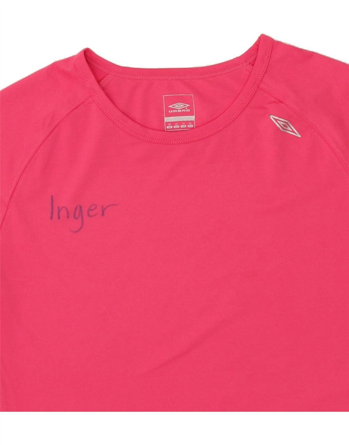 UMBRO Womens Graphic T-Shirt Top UK 16 Large Pink Polyester Vintage Umbro and Second-Hand Umbro from Messina Hembry 