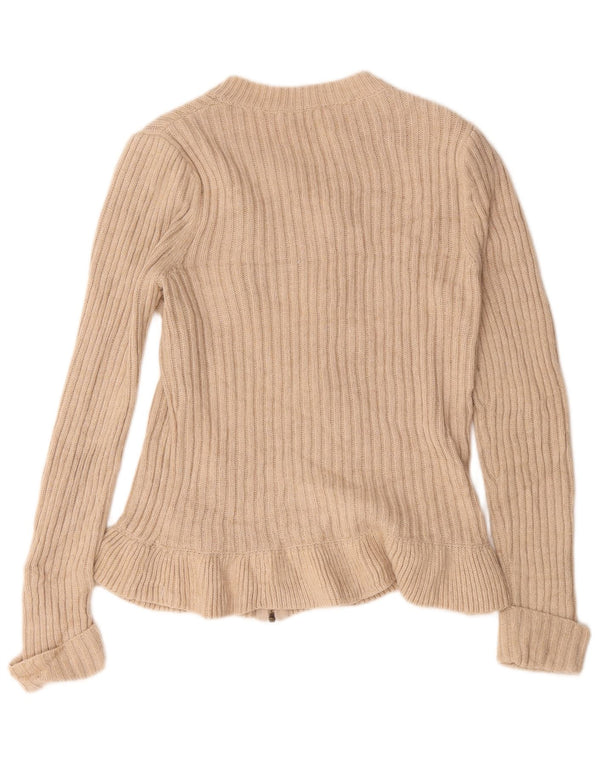 Maglione cardigan da donna Marks & Spencer UK 16 grande acrilico beige