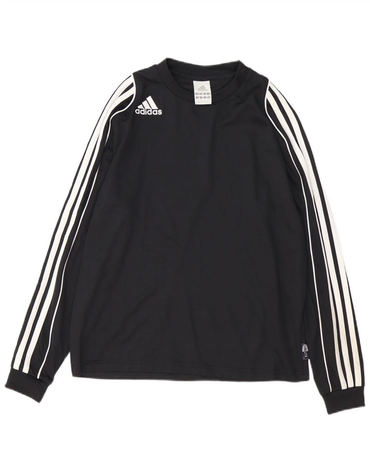 Top ADIDAS Climalite da bambino a manica lunga 13-14 anni in poliestere nero