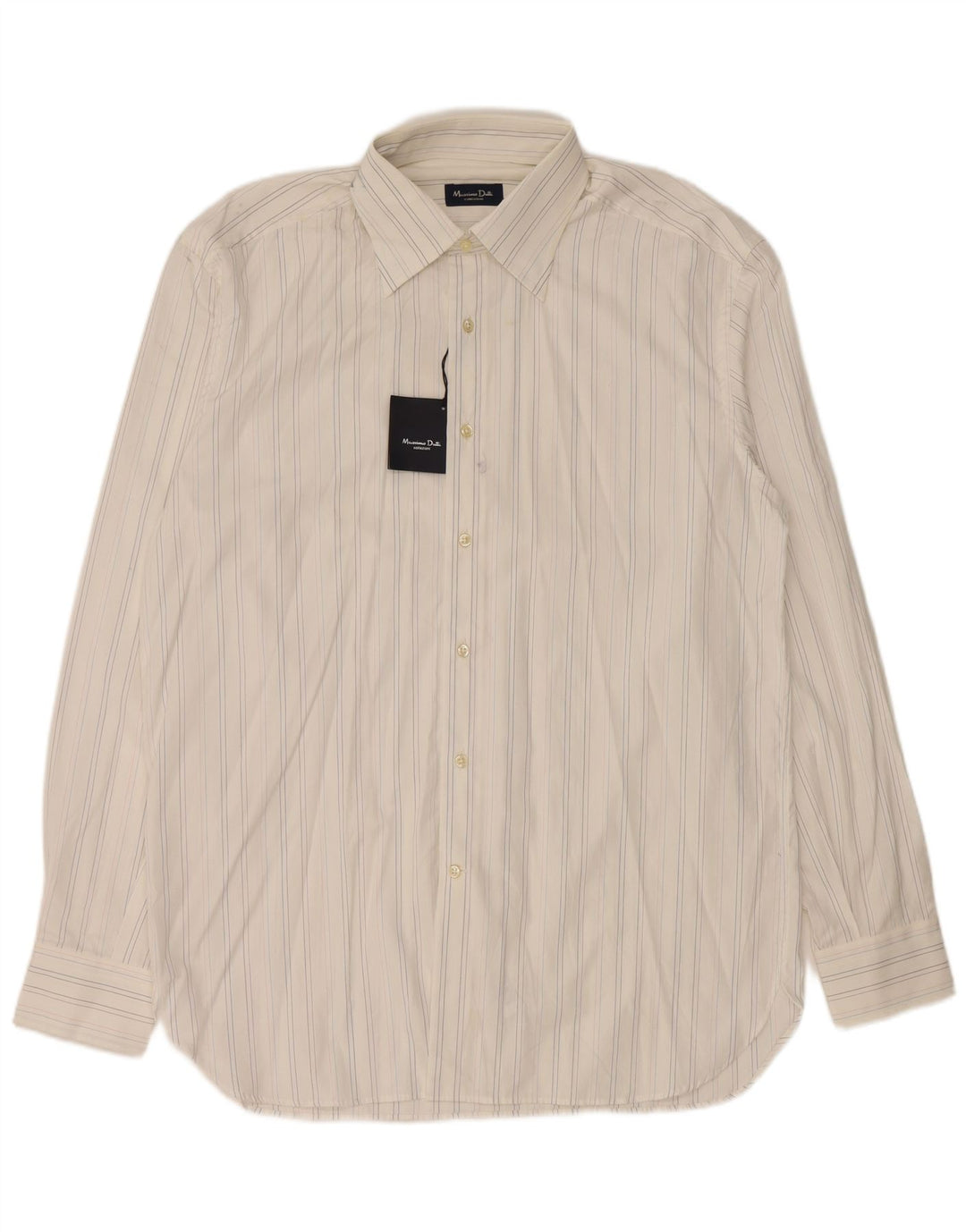 MASSIMO DUTTI Camicia da uomo Taglia 43 Grande cotone a righe bianche