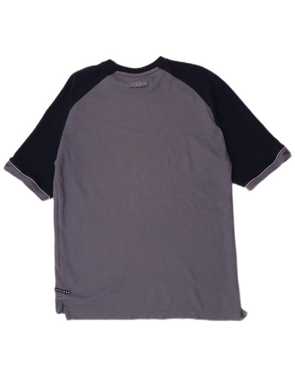 T-shirt da uomo Umbro Top Large in poliestere color block blu