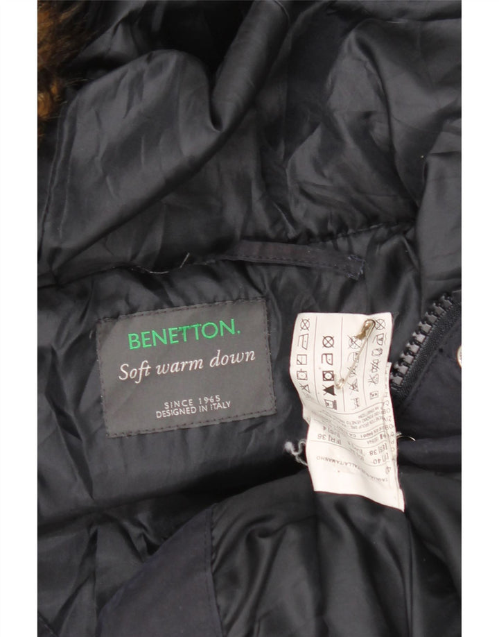 Cappotto imbottito oversize con cappuccio da donna Benetton UK 8 Small Blu Navy